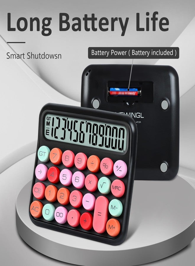VEWINGL Mechanical Calculator 12 Digit Desk Calculator with Extra Large 5" LCD Display, Big Easy-Press Buttons, 15° Tilted Screen, Office & School Desktop Calculator - Image 4