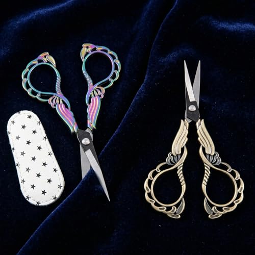 GLEXAL 2-Pack Embroidery Scissors Kit with Covers - Cute Cut-Out Design Handles, Sharp Tips for Precise Cutting - Ideal for Craft, Sewing, and More - Image 4
