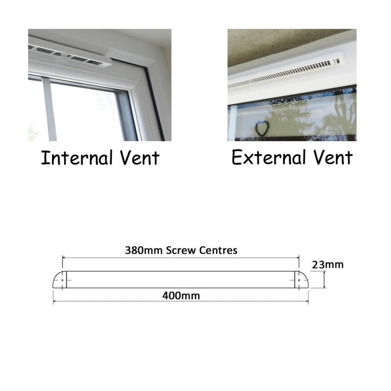 SIMON Simon Premium Trickle Vent - Slot/Frame Vent for uPVC Window 400mm - White 5 Pack - Image 2