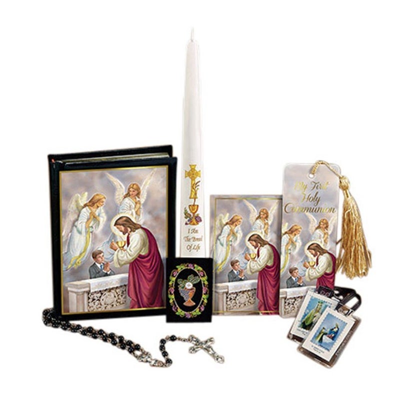 Sacred Traditions Boys Blessed Sacrament Deluxe First Communion Gift Box Set with Candle - Image 4