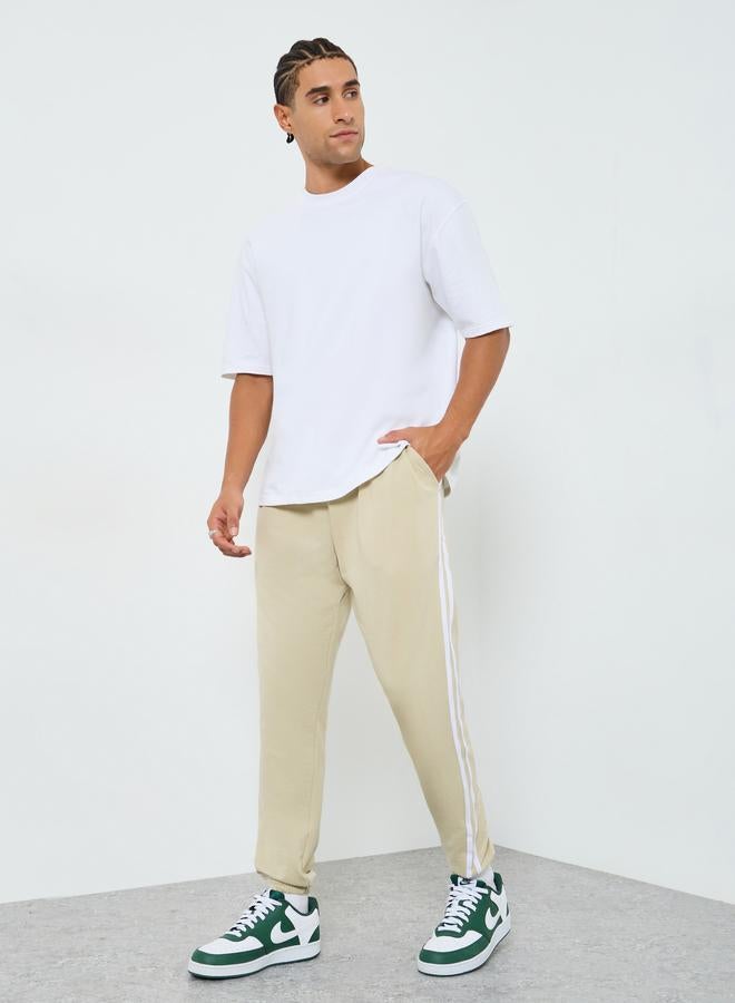 Styli Men Slim Fit Terry Joggers with Side Taping - Image 2