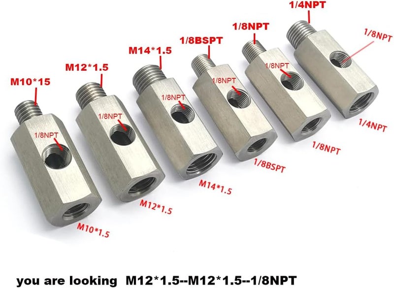 Larlansz M12 1.5 to 1/8 NPT Oil Pressure Sensor Tee Adapter - Image 4