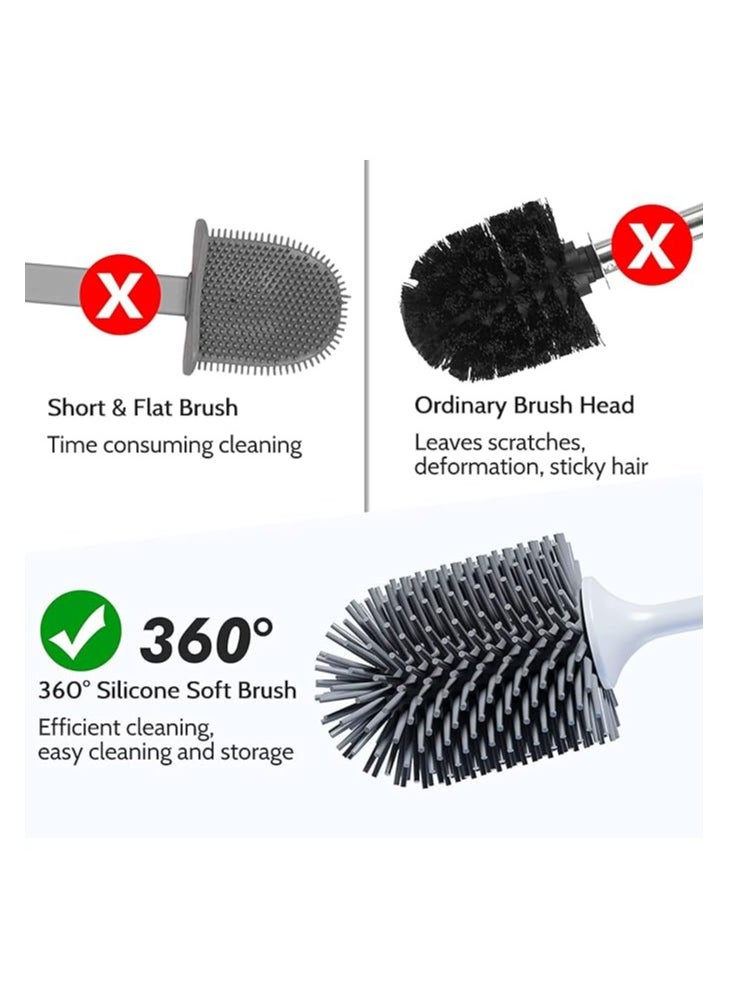 MahMir Toilet Brush, Toilet Bowl Brush and Holder, Toilet Cleaner Brush for Bathroom, Floor Standing & Wall Mounted Toilet Scrubber Without Drilling  - Image 5