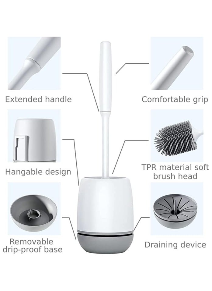 MahMir Toilet Brush, Toilet Bowl Brush and Holder, Toilet Cleaner Brush for Bathroom, Floor Standing & Wall Mounted Toilet Scrubber Without Drilling  - Image 3