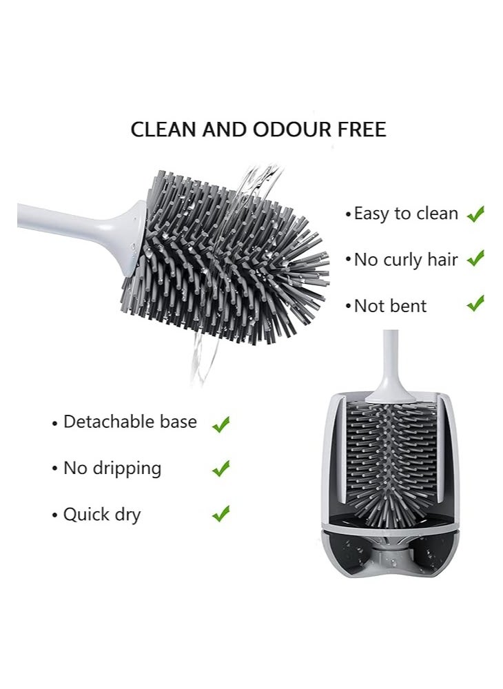 MahMir Toilet Brush, Toilet Bowl Brush and Holder, Toilet Cleaner Brush for Bathroom, Floor Standing & Wall Mounted Toilet Scrubber Without Drilling  - Image 4