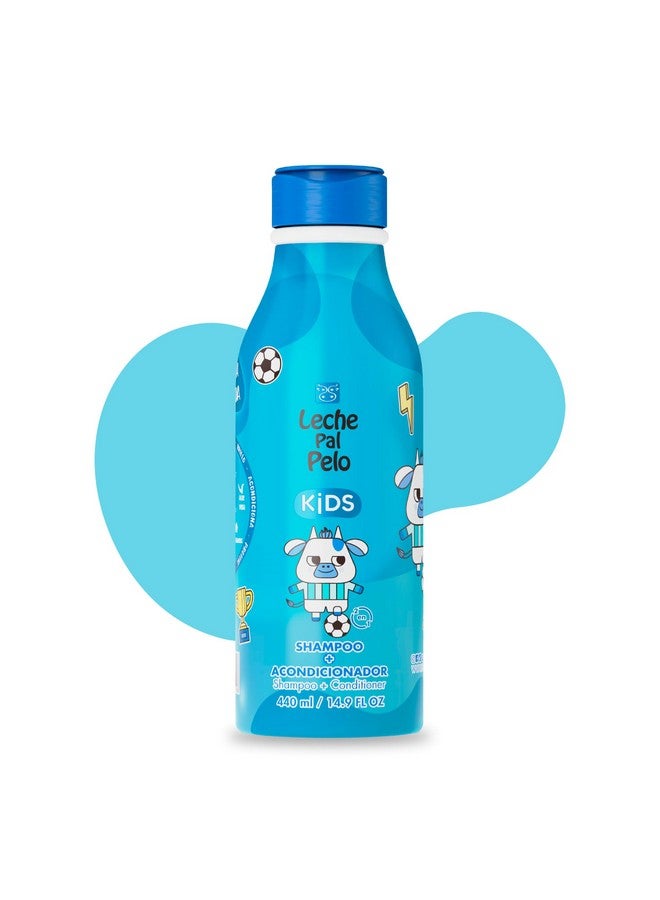 Leche Pal Pelo Kids Shampoo & Conditioner 2 In 1 Gentle, Sls & Paraben-Free With Coconut, Jojoba Oil & Aloe Vera-14.9 Fl. Oz - Image 1