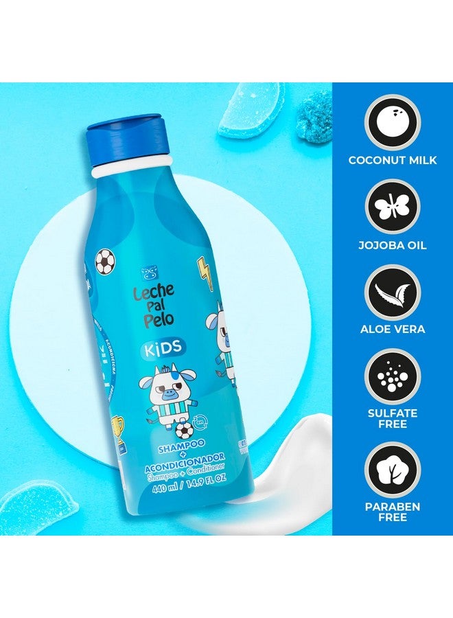 Leche Pal Pelo Kids Shampoo & Conditioner 2 In 1 Gentle, Sls & Paraben-Free With Coconut, Jojoba Oil & Aloe Vera-14.9 Fl. Oz - Image 2