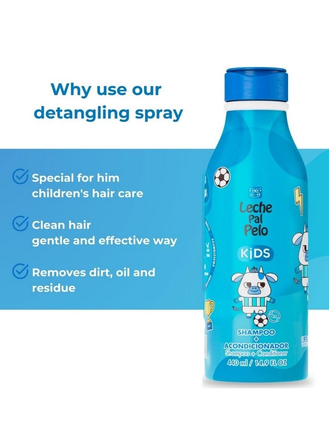 Leche Pal Pelo Kids Shampoo & Conditioner 2 In 1 Gentle, Sls & Paraben-Free With Coconut, Jojoba Oil & Aloe Vera-14.9 Fl. Oz - Image 5