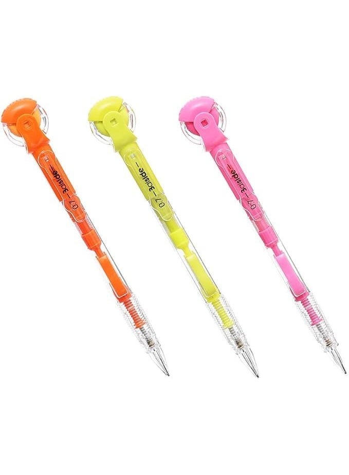 طقم أقلام رصاص سنون (4 قطع) للأطفال والطلاب - سن 0.7 ملم - مزودة بممحاة علوية متحركة - ألوان زاهية وتصميم أسطواني مريح - Image 4