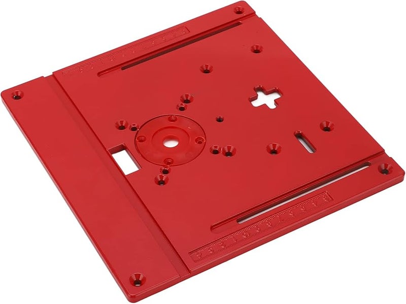 2 In 1 Jig Saw Trimmer Router Table Plate With Scale Aluminum Center Hole Bushing - Image 3