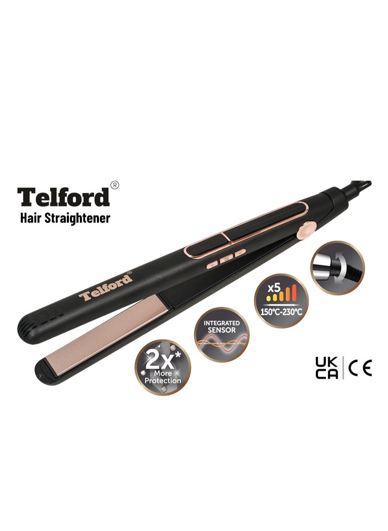 TELFORD - Professional hair straightener with argan oil infused gold ceramic plates - Image 1