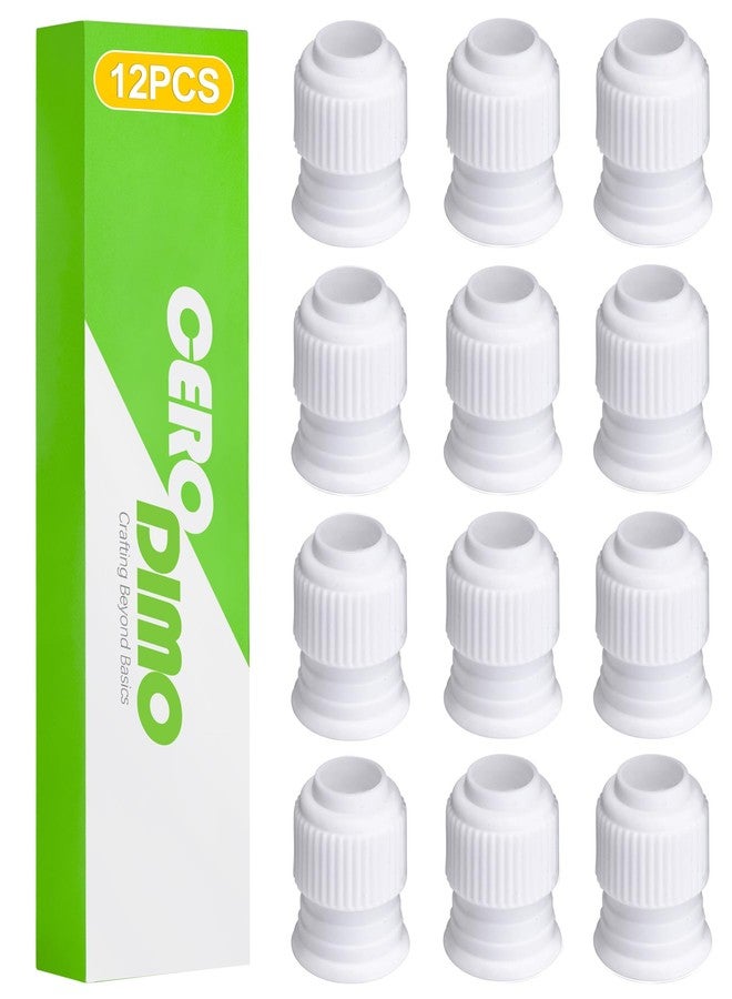 CeroDimo 12 Pcs Couplers for Piping Bags, Standard Cake Decorating Icing Couplers, Plastic Coupler Tip Set for Frosting Nozzles, Piping Bag Clips, 1.2 x 1 Inch - Image 1