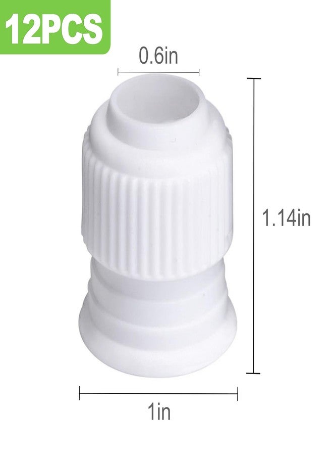 CeroDimo 12 Pcs Couplers for Piping Bags, Standard Cake Decorating Icing Couplers, Plastic Coupler Tip Set for Frosting Nozzles, Piping Bag Clips, 1.2 x 1 Inch - Image 2