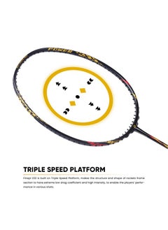 Apacs Finapi 232 Limited Edition (38 Lbs Mega Tension) Made In Vietnam | Japanese Graphite Unstrung Badminton Racket (Black Red Gold)  - Image 5