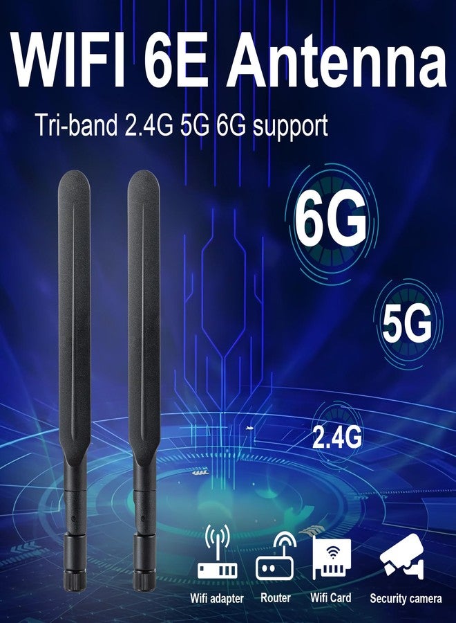 Eifagur WiFi 6 6E Tri-Band 2.4GHz/5GHz/6E Omnidirectional Antenna for PC Desktop Computer Motherboard WiFi Router, 2 Pack - Image 3
