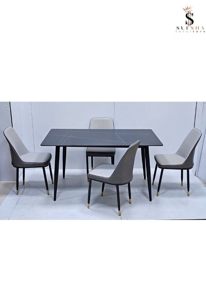 Ceramic & metal 1+4 Pieces Dining Table & Chairs Set Modern Design for Dining Room Adjustable 1 Table & Comfortable 4 Chairs. - pzsku/ZB851BB004B259C959236Z/45/_/1684086690/65275ce5-94d6-462e-9fe4-d899e8f9e031