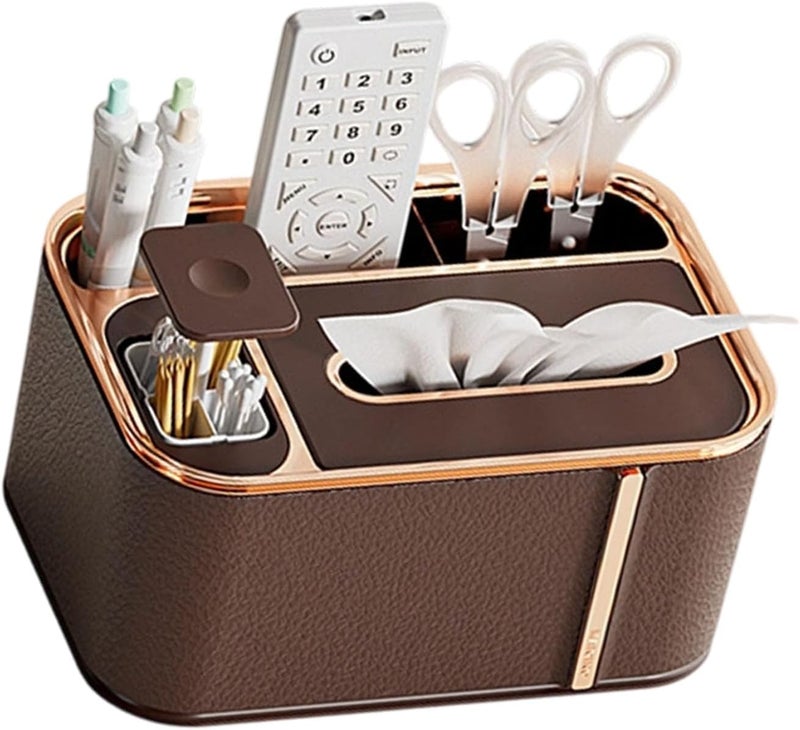Modern Tissue Dispenser Organiser with Storage Compartment for Living Room and Bedroom Remote Control Holder Multifunctional Tissue Box - Image 1