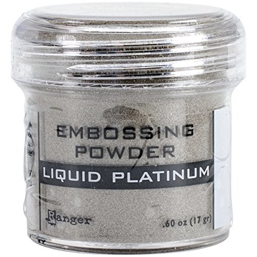 Ranger Embossing Powder, 0.6-Ounce Jar, Liquid Platinum - Image 1