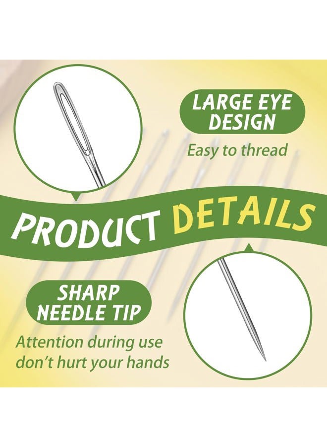 Fteven Embroidery Needles, 25PCS Large Eye Sewing Needles, 5 Size Hand Sewing Needles with Aluminium Storage Tube Threaders,Sewing Sharp Needles for Stitching Crafts, Quilting - Image 3