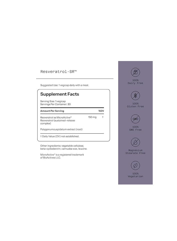 كوالتي أوف لايف مضاد قوي للشيخوخة - تركيبة طبيعية بالكامل ريسفيراترول SR - 30 كبسولة نباتية - Image 2