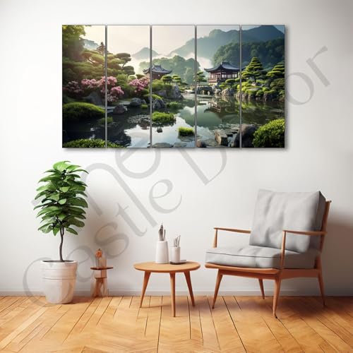The Castle Decor japanese art painting with frame Big Size 27x48 Wall art for living room,Bedroom,Drawing room,Hotels-Wooden Framed-732 - Image 1