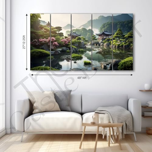 The Castle Decor japanese art painting with frame Big Size 27x48 Wall art for living room,Bedroom,Drawing room,Hotels-Wooden Framed-732 - Image 3