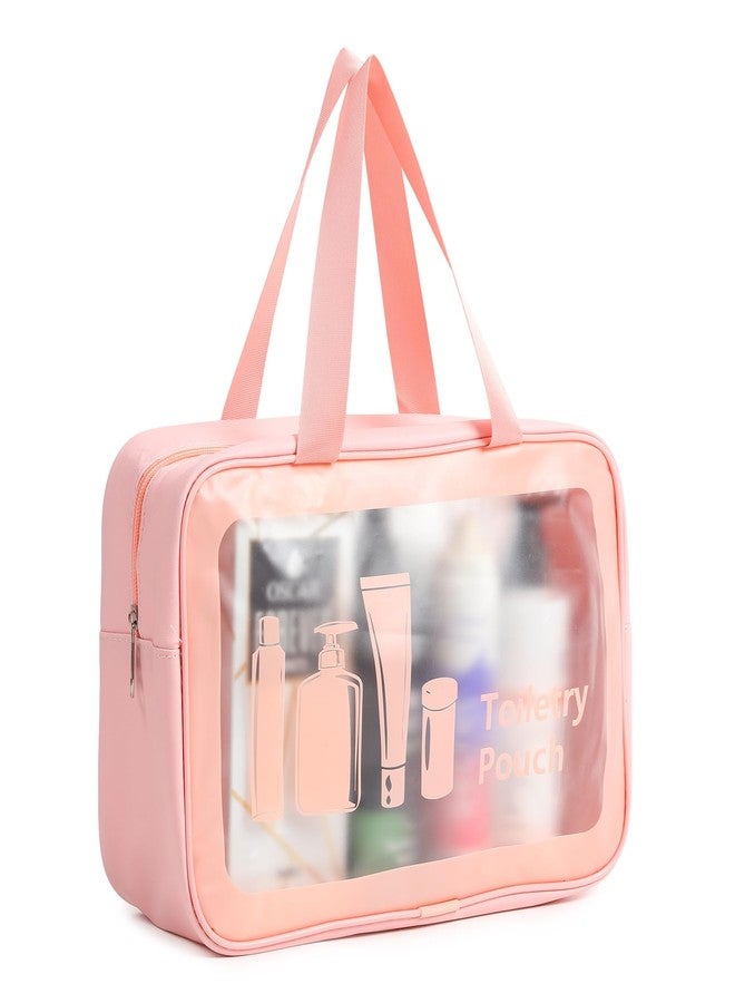 AYUS Travel Makeup Pouch Set Toiletries Bag, Cosmetic Organizer Bag for Women and Girls, Toiletry Storage Kit (Set of 3, Pink) - Image 2