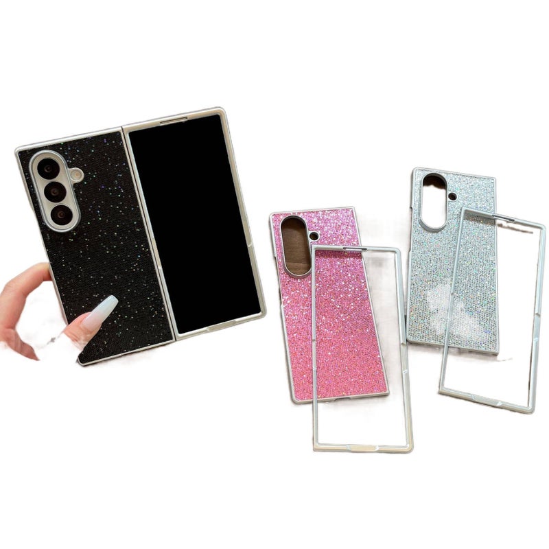 غطاء واقي | Silver | TPU+PC | لمعان | غطاء قلاب | لـ Samsung Galaxy Z Fold 7 - Image 4