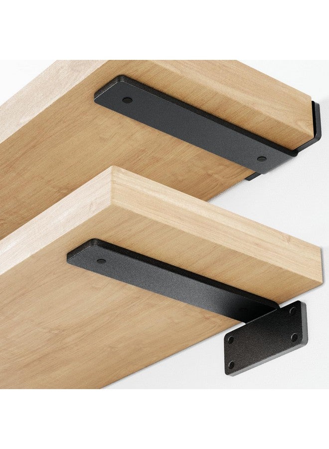 Sharpex Heavy Duty Shelf Bracket for Wall Shelves Angle Brackets with Screws | Decorative Corner Shelf Supporter Wall Rack-Powder Coated Angle Wall Metal Only Brackets Black (Pack of 2) - Image 1