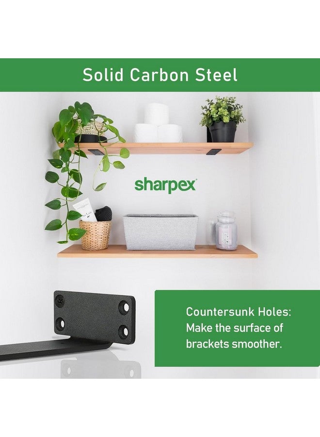 Sharpex Heavy Duty Shelf Bracket for Wall Shelves Angle Brackets with Screws | Decorative Corner Shelf Supporter Wall Rack-Powder Coated Angle Wall Metal Only Brackets Black (Pack of 2) - Image 5