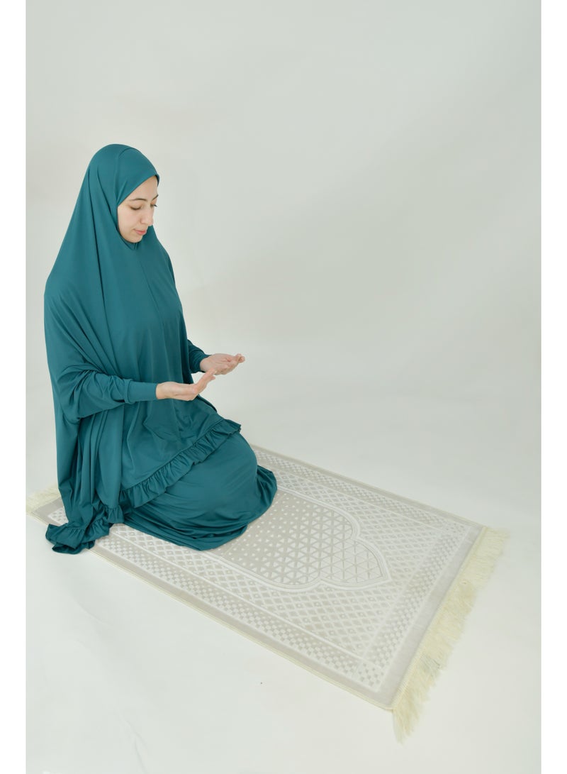 DAMAS COLLECTION Two Piece Islamic prayer dress women with sleeve - Prayer Clothes for Women - Prayer Abaya For women - Jilbab 2 piece, Umrah essentials for women - Prayer set - Image 4