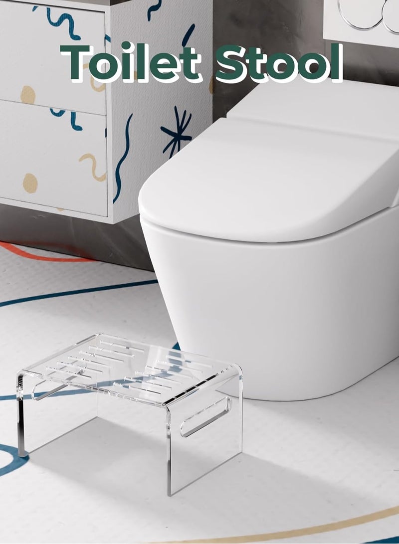 TPGP Acrylic Step Stool for Kids, Non-Slip Step Stool with Handles for Kids and Adults, Clear Toddler Stool for Potty Training Aid, Clear Acrylic Foot Stool for Bathroom, Bedroom, Kitchen - Image 4