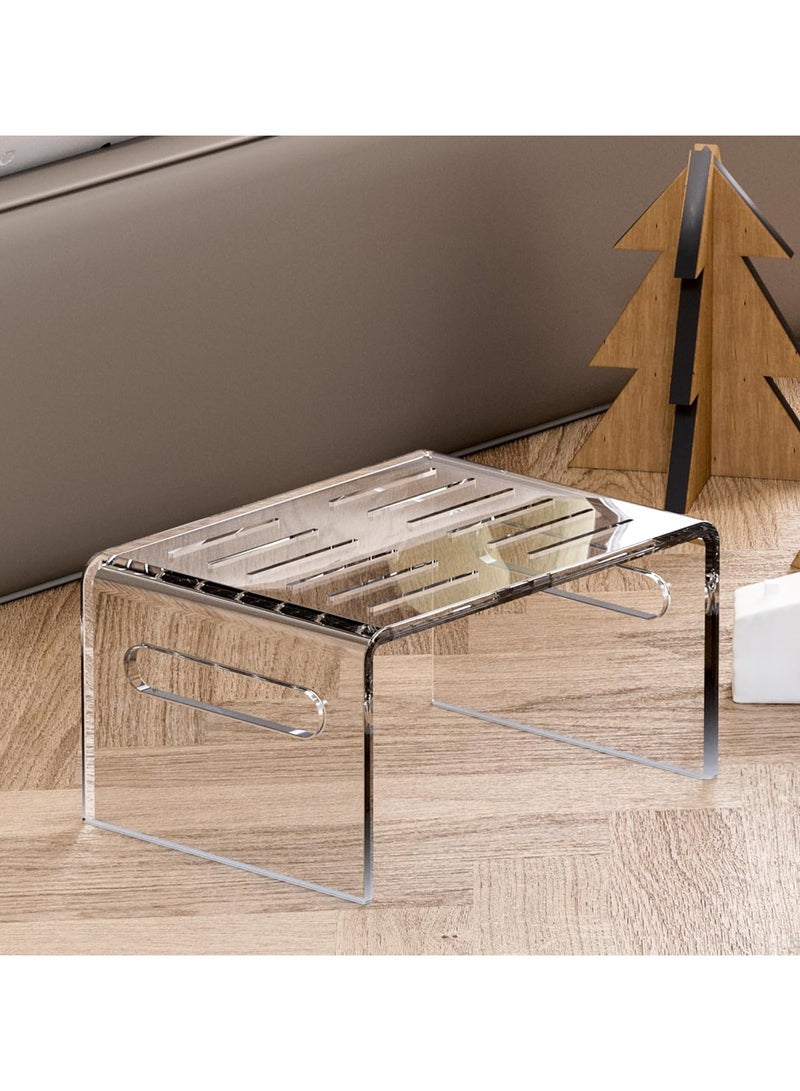 TPGP Acrylic Step Stool for Kids, Non-Slip Step Stool with Handles for Kids and Adults, Clear Toddler Stool for Potty Training Aid, Clear Acrylic Foot Stool for Bathroom, Bedroom, Kitchen - Image 1