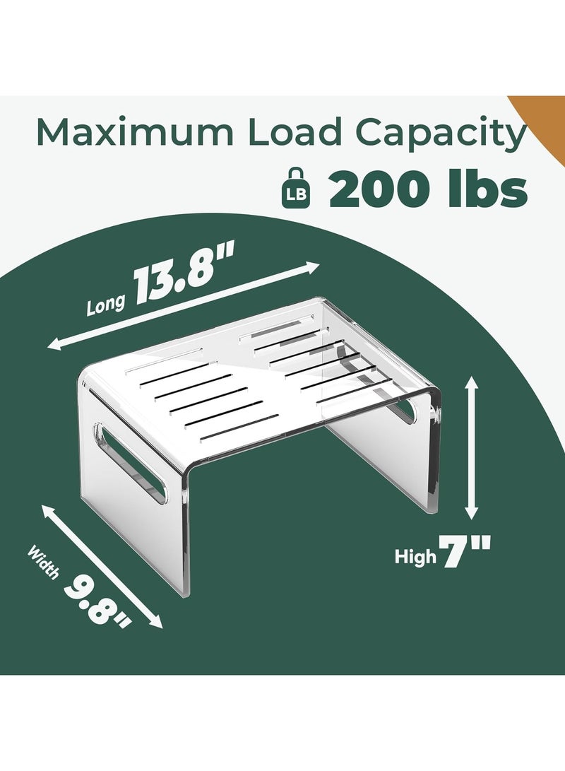 TPGP Acrylic Step Stool for Kids, Non-Slip Step Stool with Handles for Kids and Adults, Clear Toddler Stool for Potty Training Aid, Clear Acrylic Foot Stool for Bathroom, Bedroom, Kitchen - Image 2