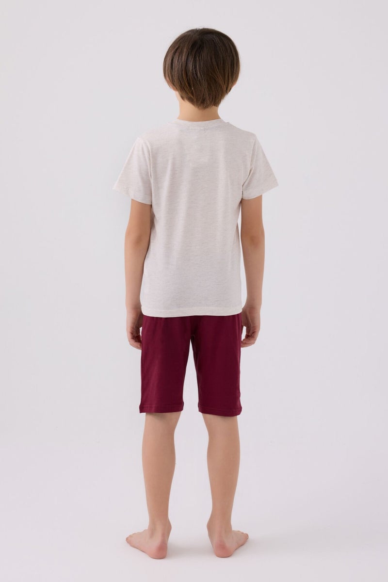 U.S. Polo Assn. طقم شورت أزرق فاتح عنابي للأولاد  - Image 5