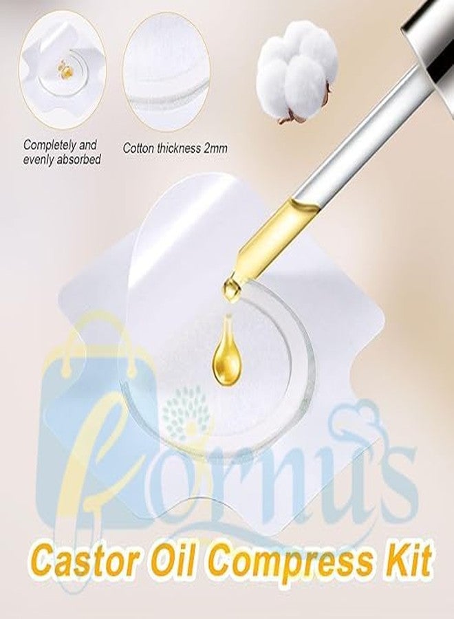 FORNUS 40 PCS Castor Oil Pack Wrap, Disposable Castor Oil Patches for Belly Button, No Wash, Easy to Use - Image 3