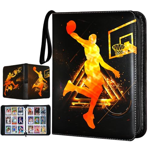 Anvoago Basketball Cards Binder 900 Pockets, Trading Cards Holder Card Collectors Album,Trading Card Binder 9 Pocket with 50 Removable Sleeves for Basketball Card and Sports Card - Image 1