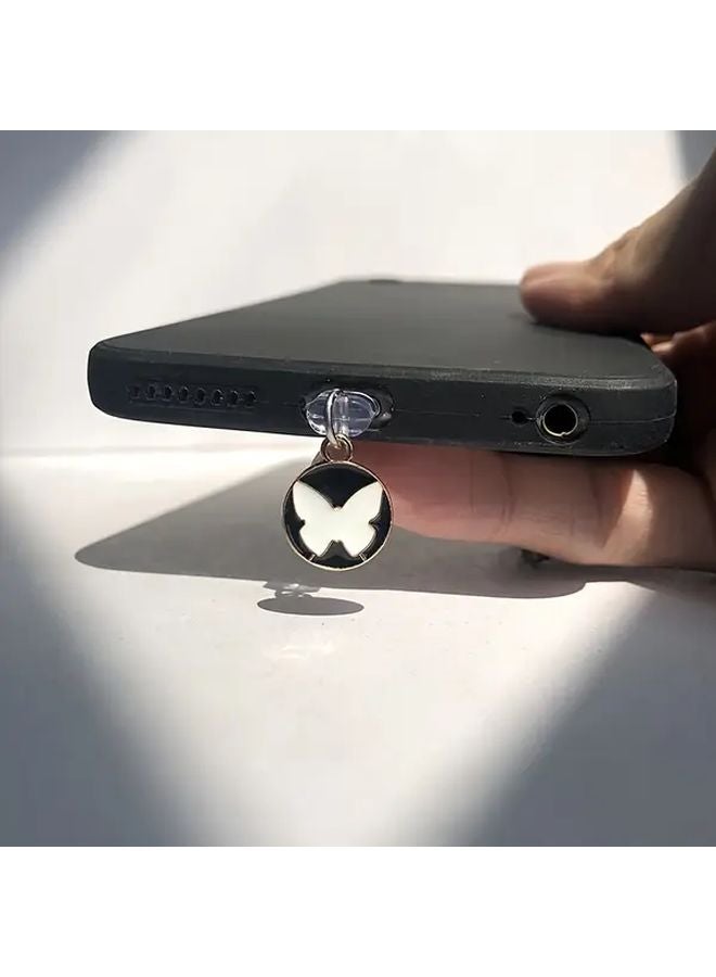 سدادة مقاومة للغبار بفراشة بيضاء أنيقة من سبائك الألومنيوم لمنفذ شحن Type-C، إكسسوار جوال - Image 1