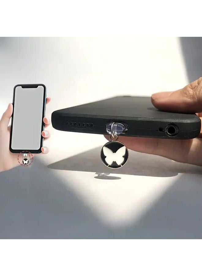 سدادة مقاومة للغبار بفراشة بيضاء أنيقة من سبائك الألومنيوم لمنفذ شحن Type-C، إكسسوار جوال - Image 5