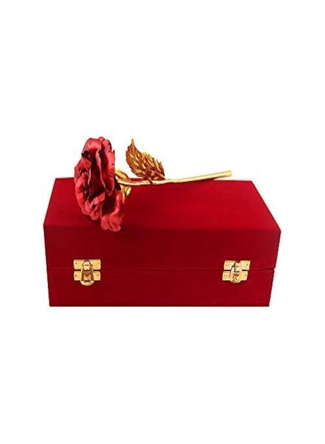 Lavanaya Silver Gold Rose Red 25 Cm with Red Velvet Box - Image 1