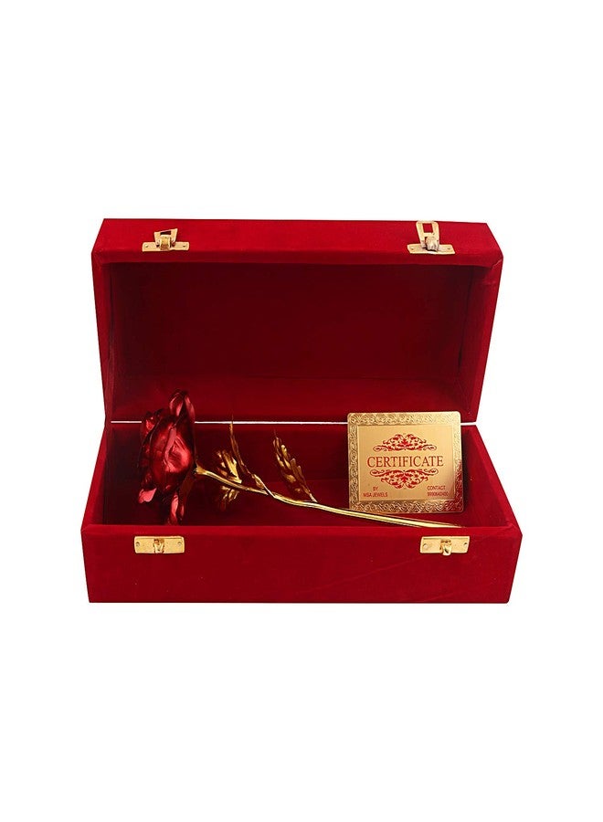 Lavanaya Silver Gold Rose Red 25 Cm with Red Velvet Box - Image 4
