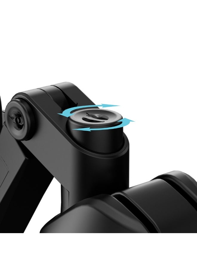 porodo Car Phone Holder with Multi Surface Mounting, Phone Mount with 360° Rotating Base, Adjustable Arm, Foldable Design, Strong Suction Base, One Click Lock & Release, One Handed Operation - Black - Image 4