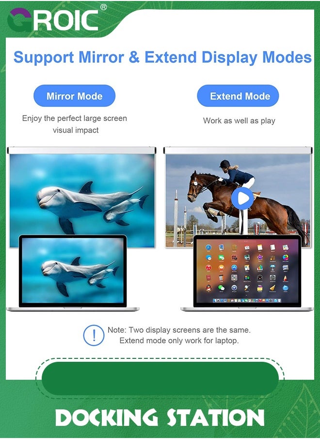 USB C to HDMI VGA Adapter, 2 in 1 USB 3.1 Type C to VGA HDMI 4K Video Converter Compatible with MacBook Pro/Air 2020 2019, iPad Pro, Surface, Gray