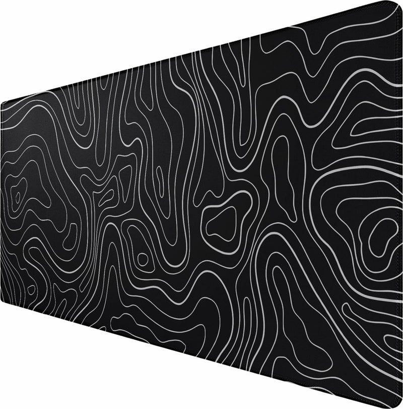 ANTERK Large Mouse Pad, Waterproof Gaming Mousepad with Non-Slip Rubber Base, Stitched Edges, XXL Computer Long Keyboard Mouse Mat for Gamer, Office & Home, 31.5" x 15.7", Black White Lines - Image 1