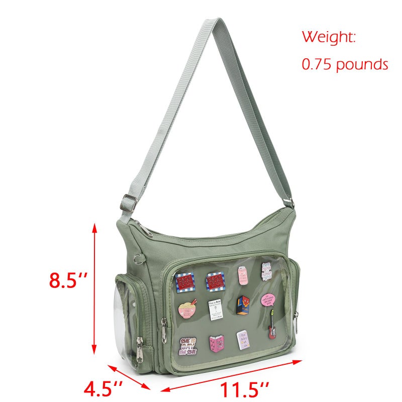 CHERRY SAUCE Canvas Ita Bag Crossbody Shoulder Bag Kawaii Purses and Handbags with Anime Pins Display - Image 2
