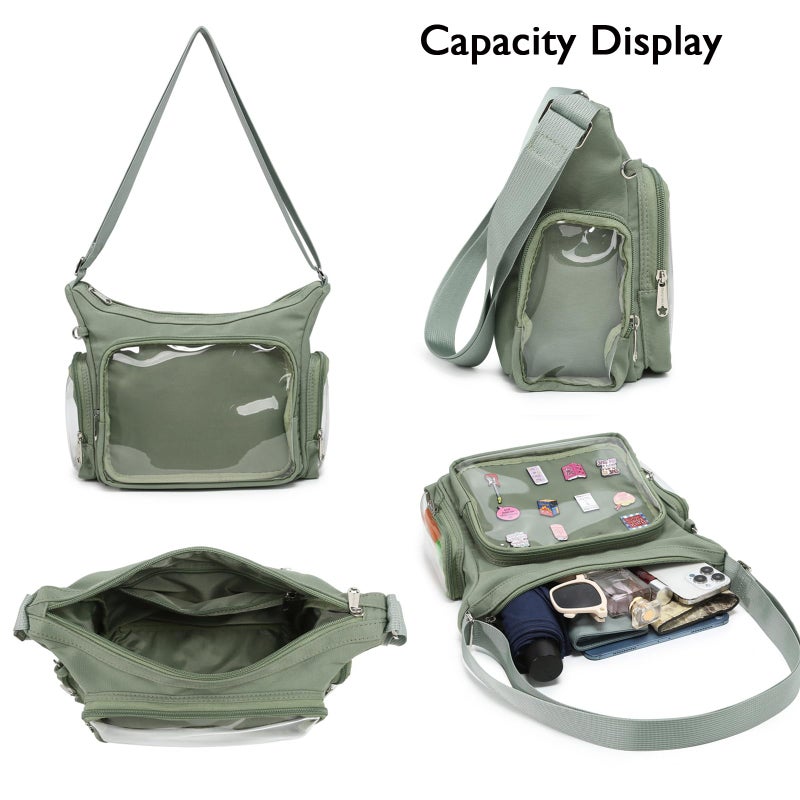 CHERRY SAUCE Canvas Ita Bag Crossbody Shoulder Bag Kawaii Purses and Handbags with Anime Pins Display - Image 4