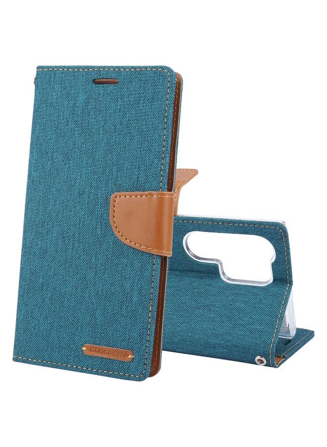 جوسبيري جراب لهاتف Samsung Galaxy S24 Ultra 5G من القماش بتصميم مذكرات، جراب هاتف قابل للطي من الجلد بنسيج من القماش - Image 1