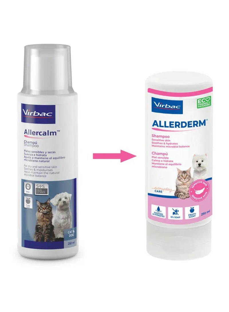 Virbac Allerderm Sensitive Skin Shampoo for Dogs & Cats – Oatmeal Formula, 250ml - Image 2