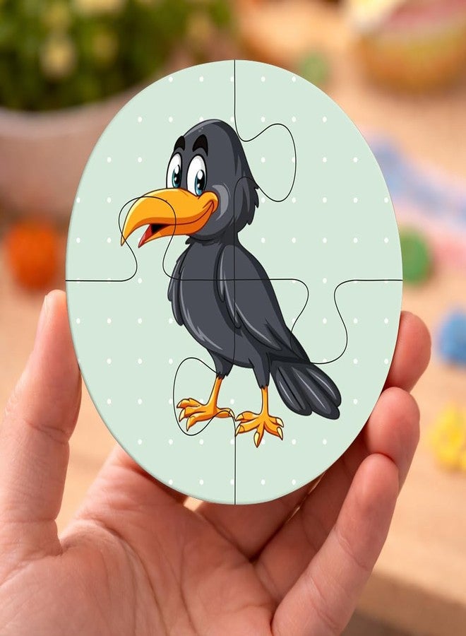 Plan To Gift Wooden Jigsaw Puzzle Set of 6 for Kids | Birds Theme | 4-Piece Round Puzzles | Learning Toy for 2-5 Year Old Boys & Girls - Image 2