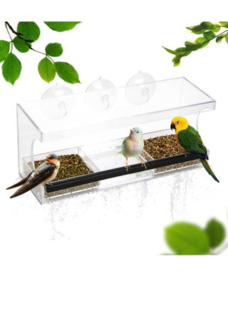 Clear Window Tray Bird Feeder, Squirrel Proof Window Weatherproof Outdoor Bird Feeders with 3 Section Tray and Roof Cover, Hangout Clear Bird House, Large Outside Hanging Birdhouse. - pzsku/ZB85265AC615083CA7848Z/45/_/1721845719/36e96447-19cb-45f5-a71f-3ac426b21831